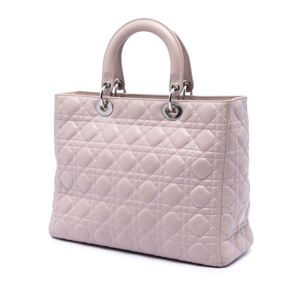 Pre-Loved Dior Large Lambskin Cannage Lady Dior - Picture 2 of 5